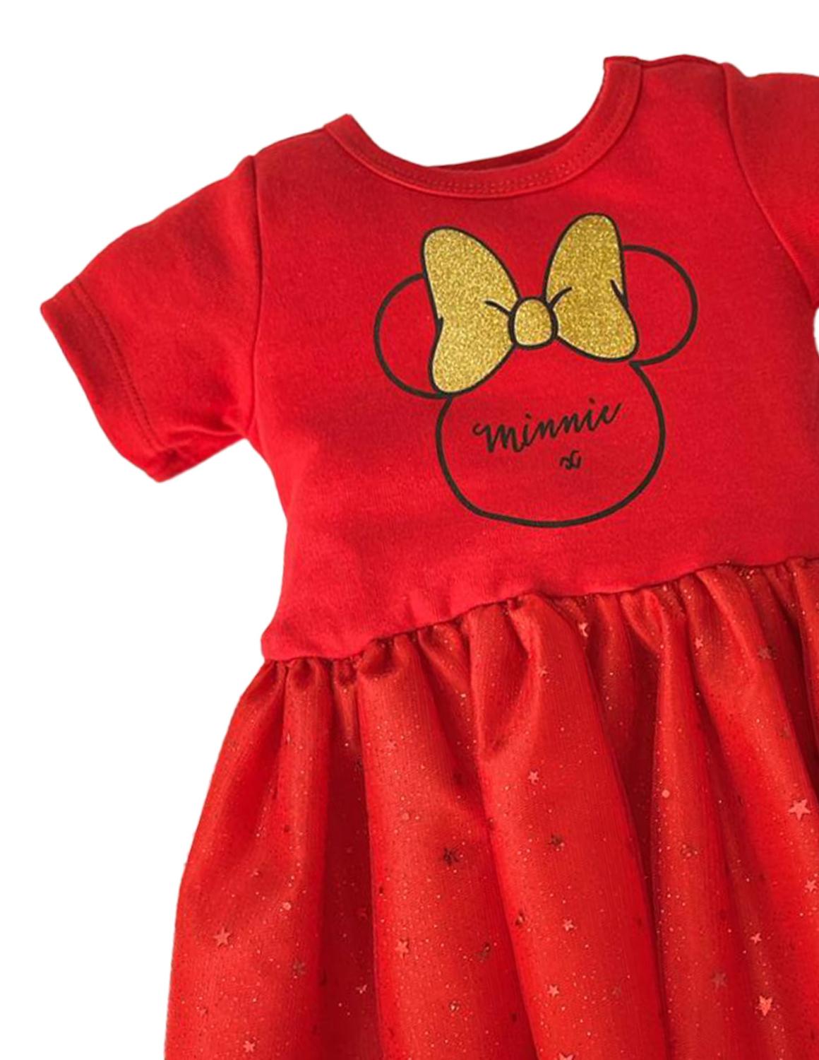 Vestido manga corta con estampado enfrente Disney Minnie Mouse