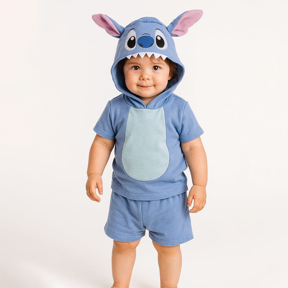 Conjunto Algodón Short Y Playera Stitch Disney