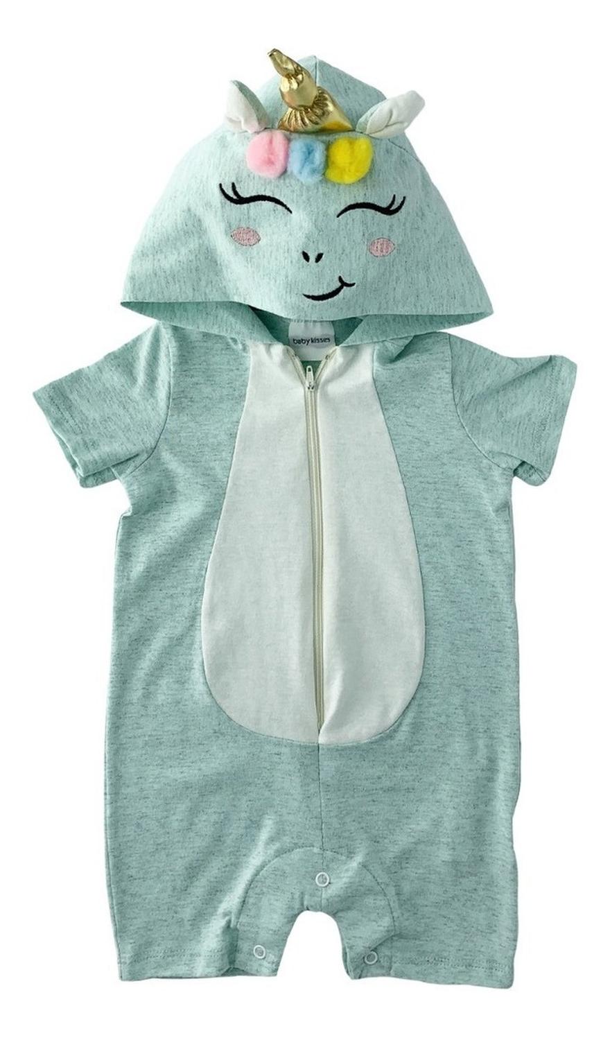 Kit 3 Pañalero Algodón Kiss para Bebé con Gorro Bordado Unicornio, Abejita, Coneja