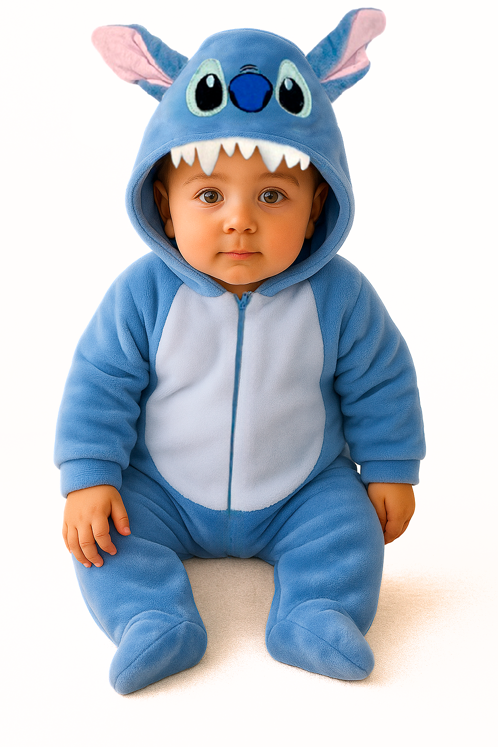 Kit 3 Mamelucos Disney para Bebé con Gorro Bordado Sulley, Tigger, Stitch