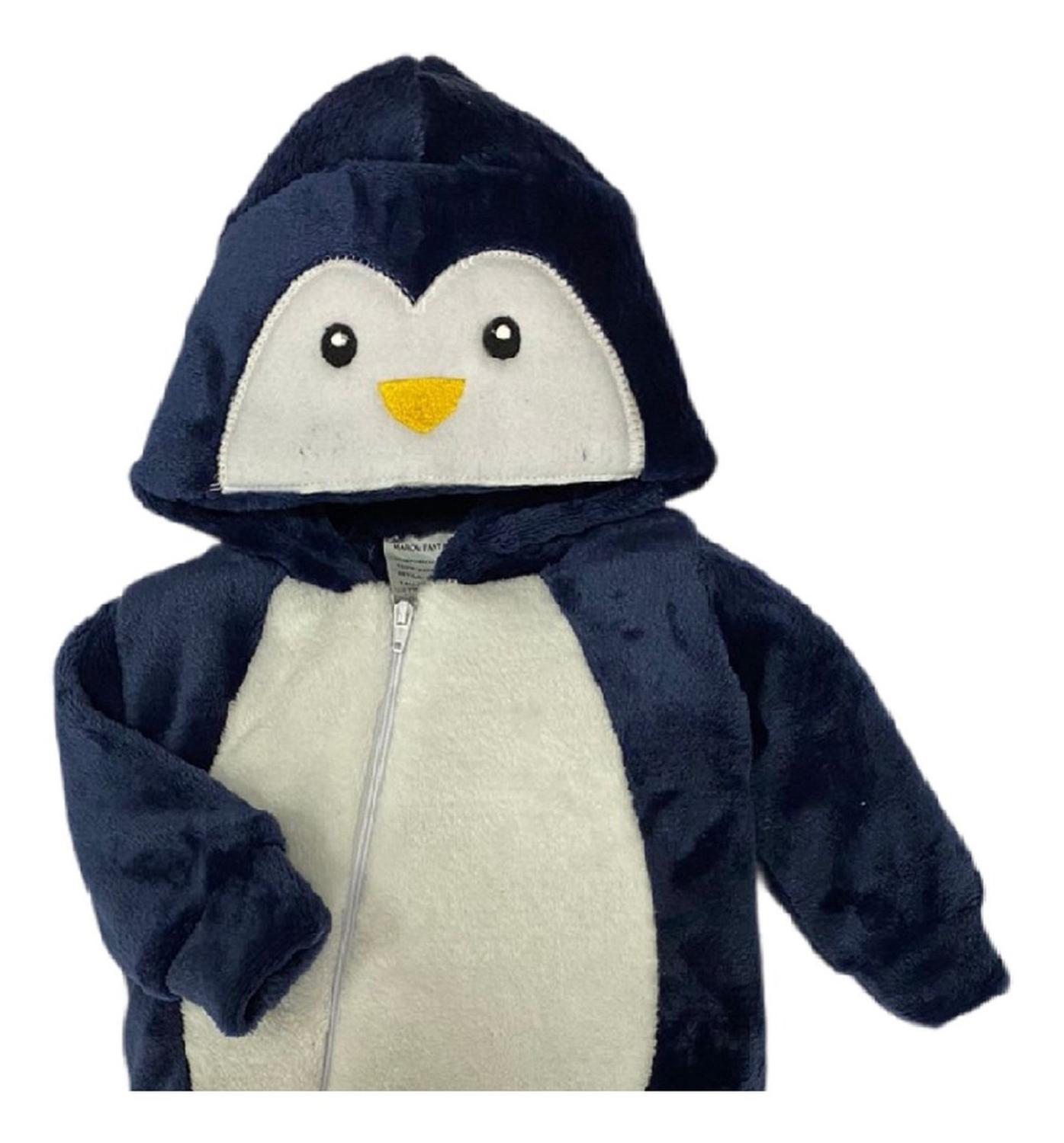 Mameluco Con Gorro Bordado Kiss Pingüino Con Peluche