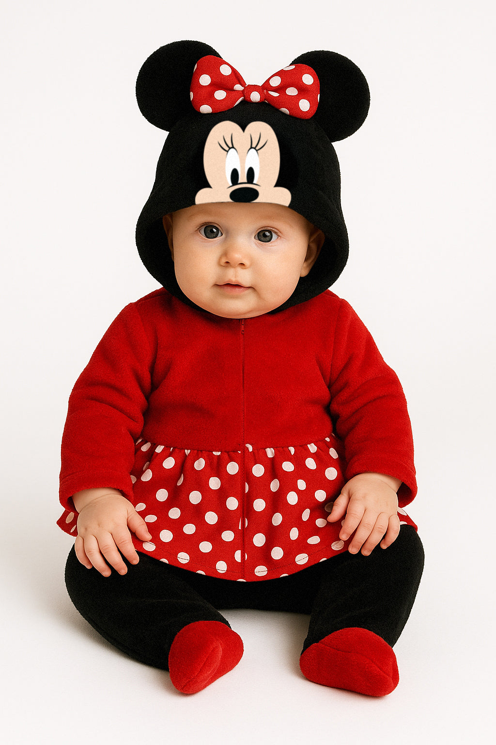 Kit 3 Mamelucos Disney para Bebé con Gorro Bordado Minnie Carita, Boo, Angel (Novia Stitch)