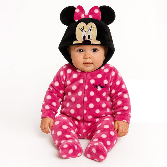 Mameluco Disney Con Gorro Bordado Minnie Dots