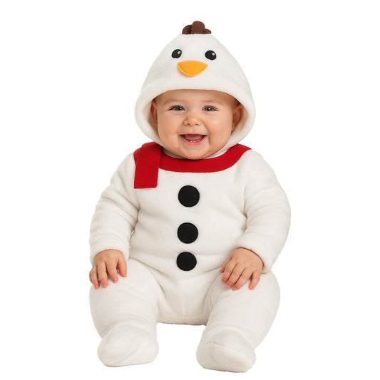 Mameluco Baby Kiss Con Gorro Bordado Muñeco De Nieve