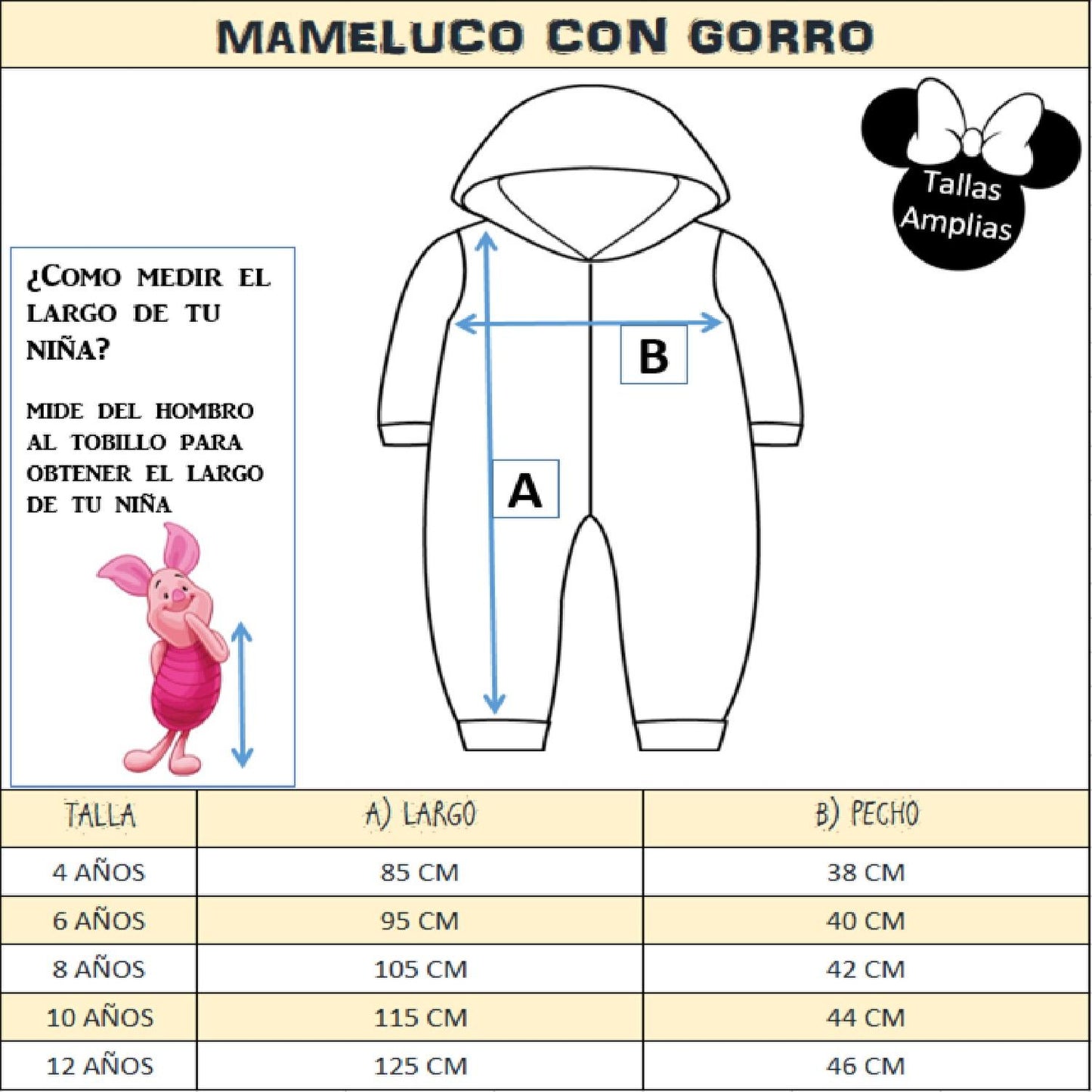 Kit 3 Mamelucos Disney para Niña con Gorro Bordado Tigger, Winnie Pooh, Piglet