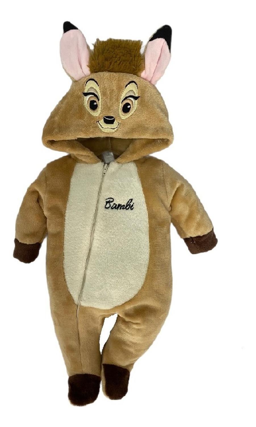 Kit 3 Mamelucos Disney para Bebé con Gorro Bordado Bambi, Minnie Mouse, Pua
