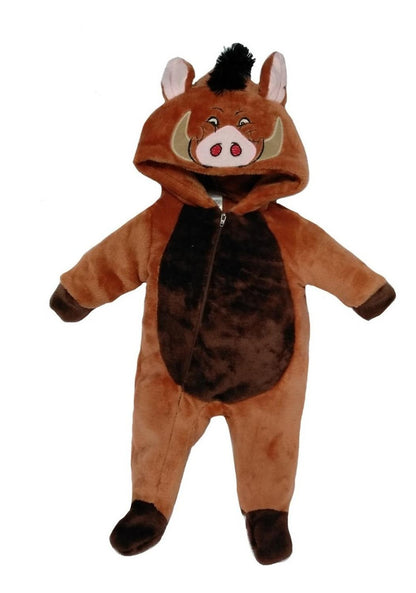 Kit 3 Mamelucos Disney para Bebé con Gorro Bordado Pumba, Eeyore Carita, Mickey