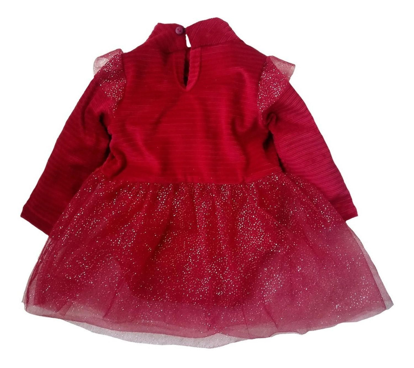 Vestido Pañalero Disney para Bebè Bordado Minnie Rojo