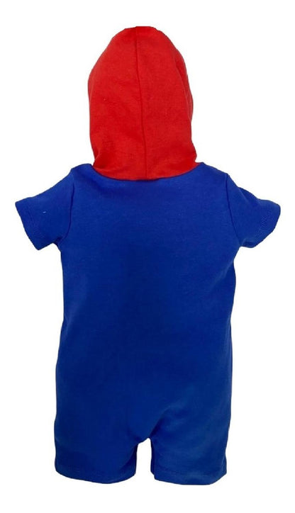 Pañalero Algodon Marvel para Bebé con Gorro Estampado Spiderman
