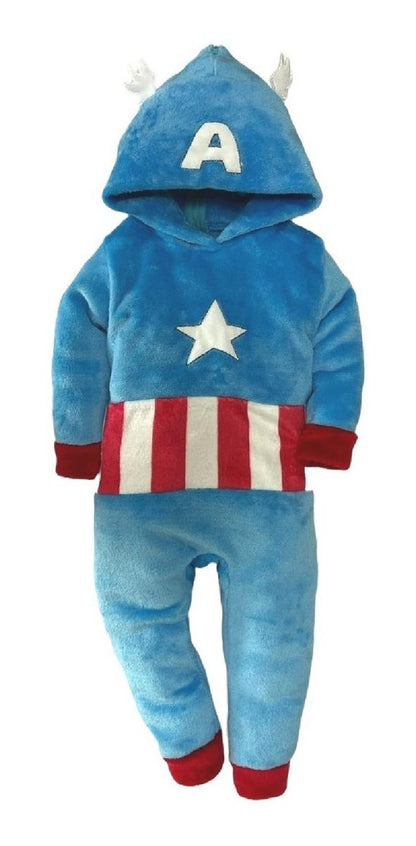 Kit 3 Mamelucos Marvel para Niño con Gorro Bordado Spiderman, Capitan America, Ironman