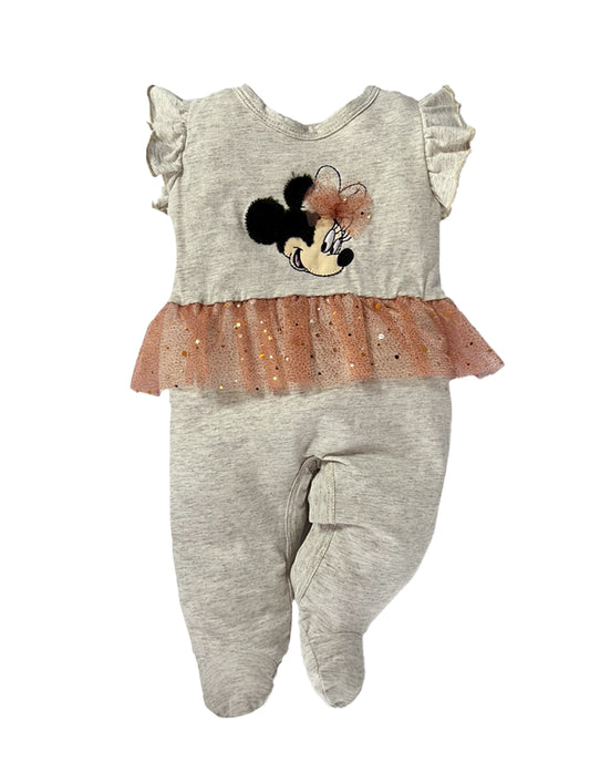 Mameluco Algodón Disney Rayas Minnie Mouse Tutu Lentejuelas