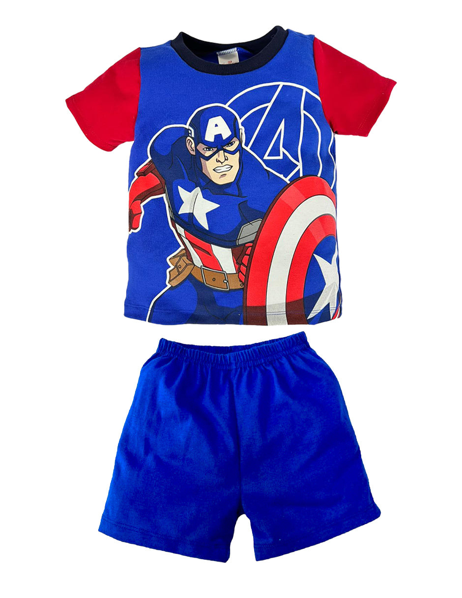 Conjunto Marvel Short y Playera Capitan America