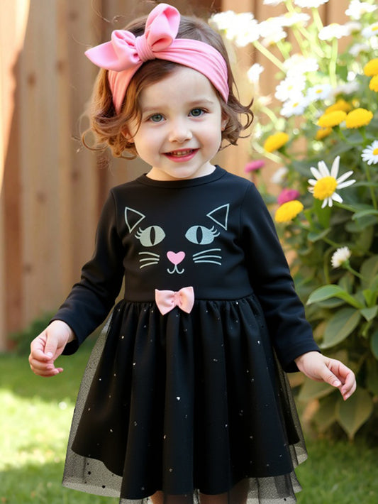 Vestido manga corta con estampado enfrente Kiss Gatita