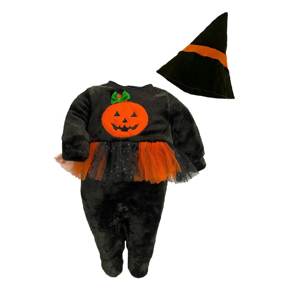 Mameluco Bordado Con Gorro Kiss Halloween Brujita