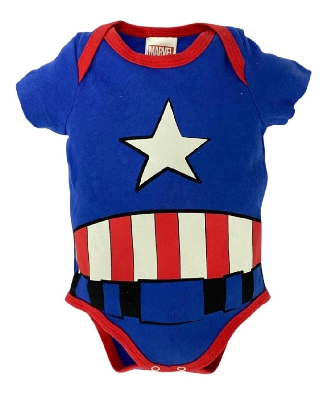 Pañalero Algodón Marvel para Bebé con Gorro Estampado Capitán América