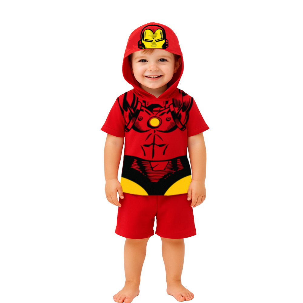 Conjunto Marvel Short y Playera con Gorro Ironman