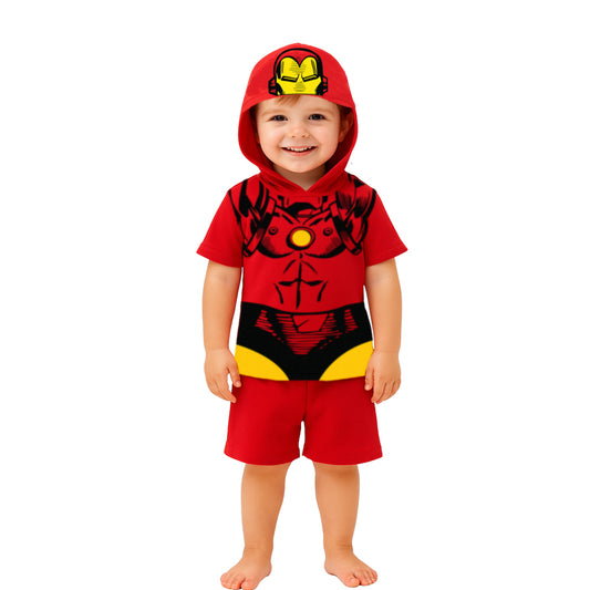Conjunto Marvel Short y Playera con Gorro Ironman