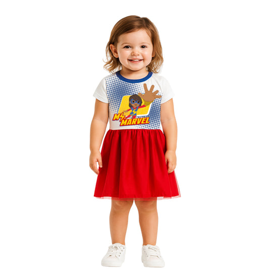 Vestido estampado manga corta Marvel Ms. Capitana Marvel