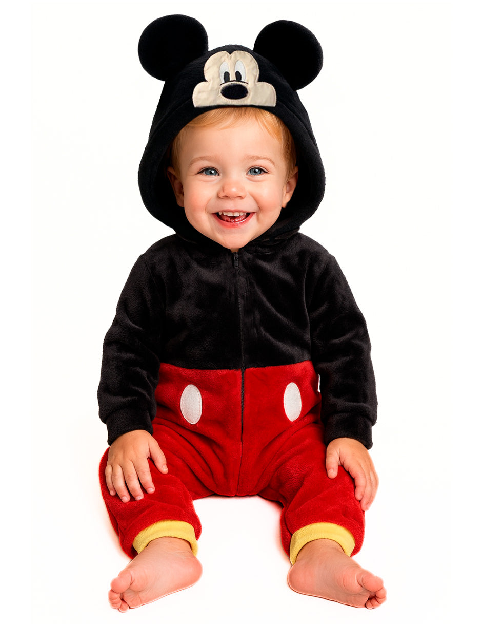 Kit 3 Mamelucos Disney para Niño con Gorro Bordado Stitch, Mickey, Sulley