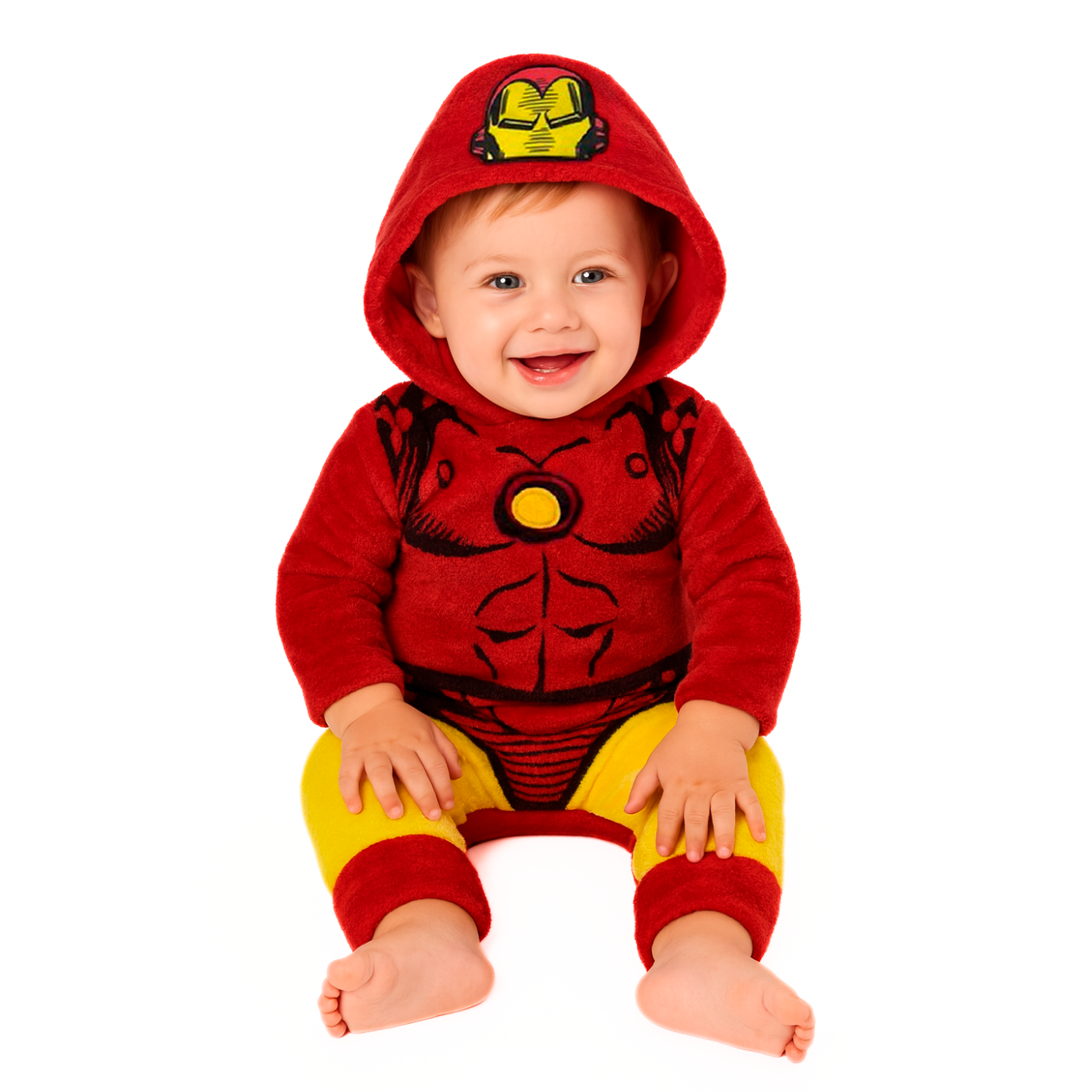 Mameluco Con Gorro Bordado Marvel Ironman Niño