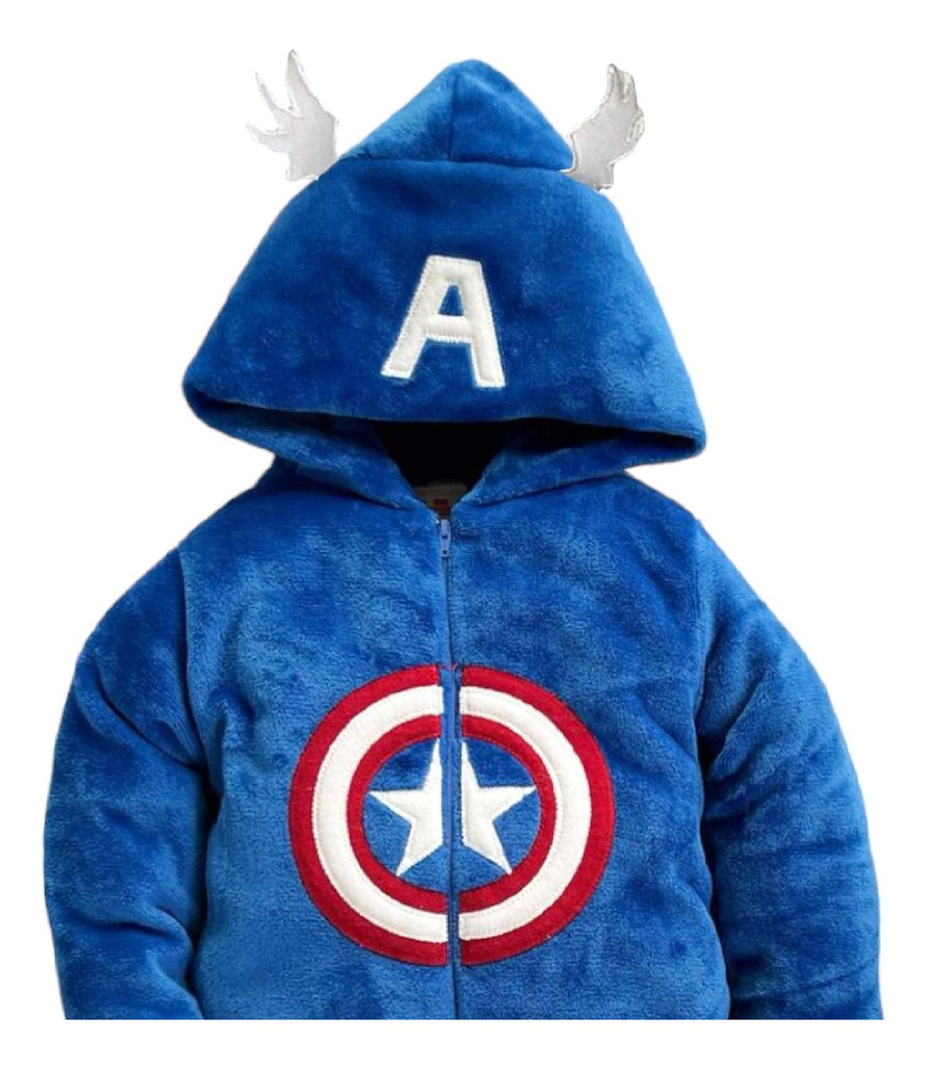 Mameluco Marvel Niño Con Gorro Bordado Capitán América