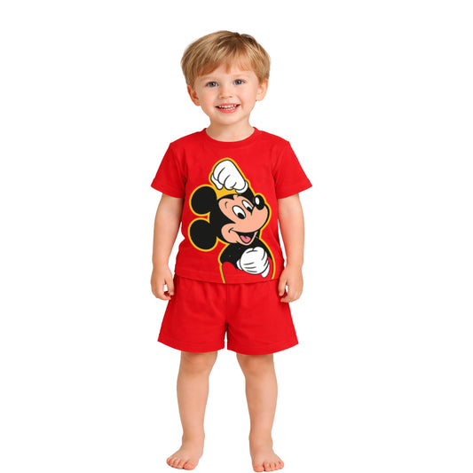 Conjunto Algodón Short Y Playera Disney Mickey Mouse