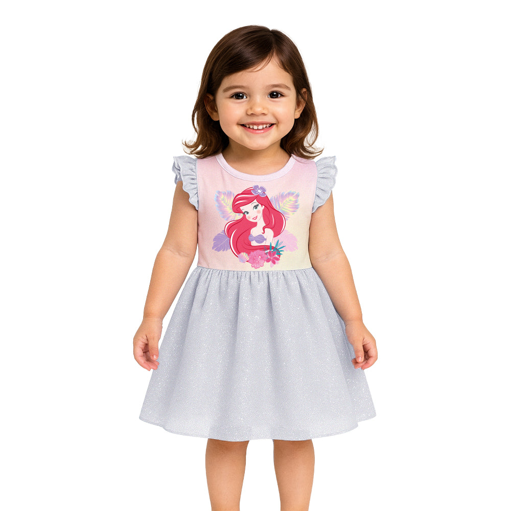 Vestido sublimado tul con glitter Disney Ariel