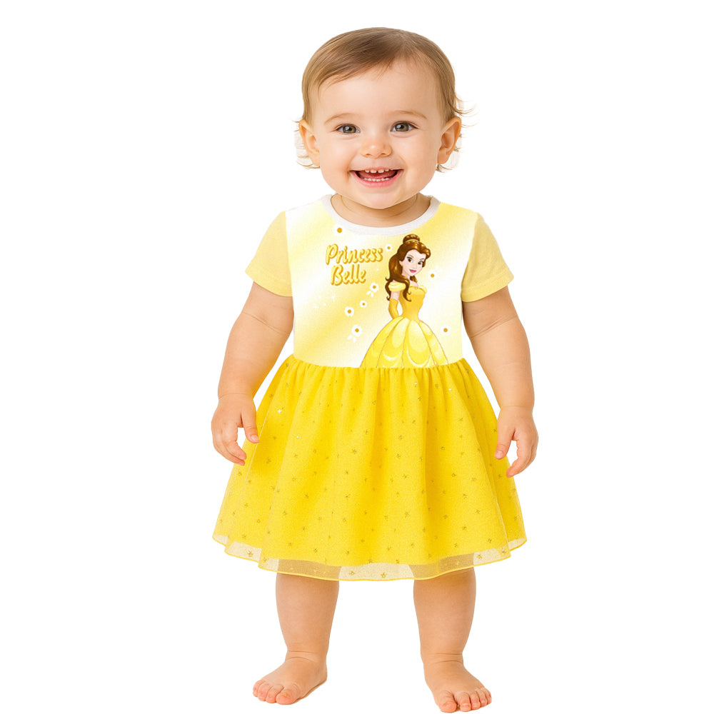 Vestido sublimado tul con glitter Disney Bella