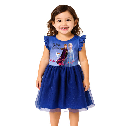 Vestido sublimado tul con glitter Disney Frozen