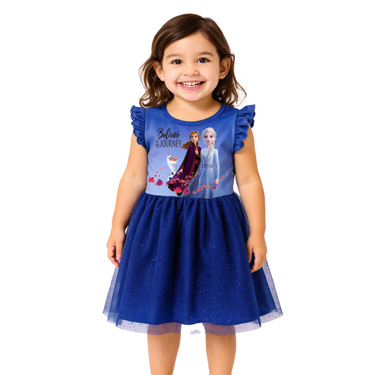 Vestido sublimado tul con glitter Disney Frozen