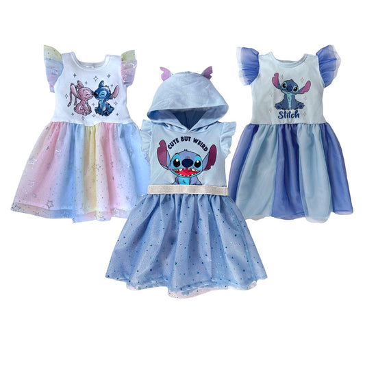Kit 3 Vestidos Disney para Niña Stitch