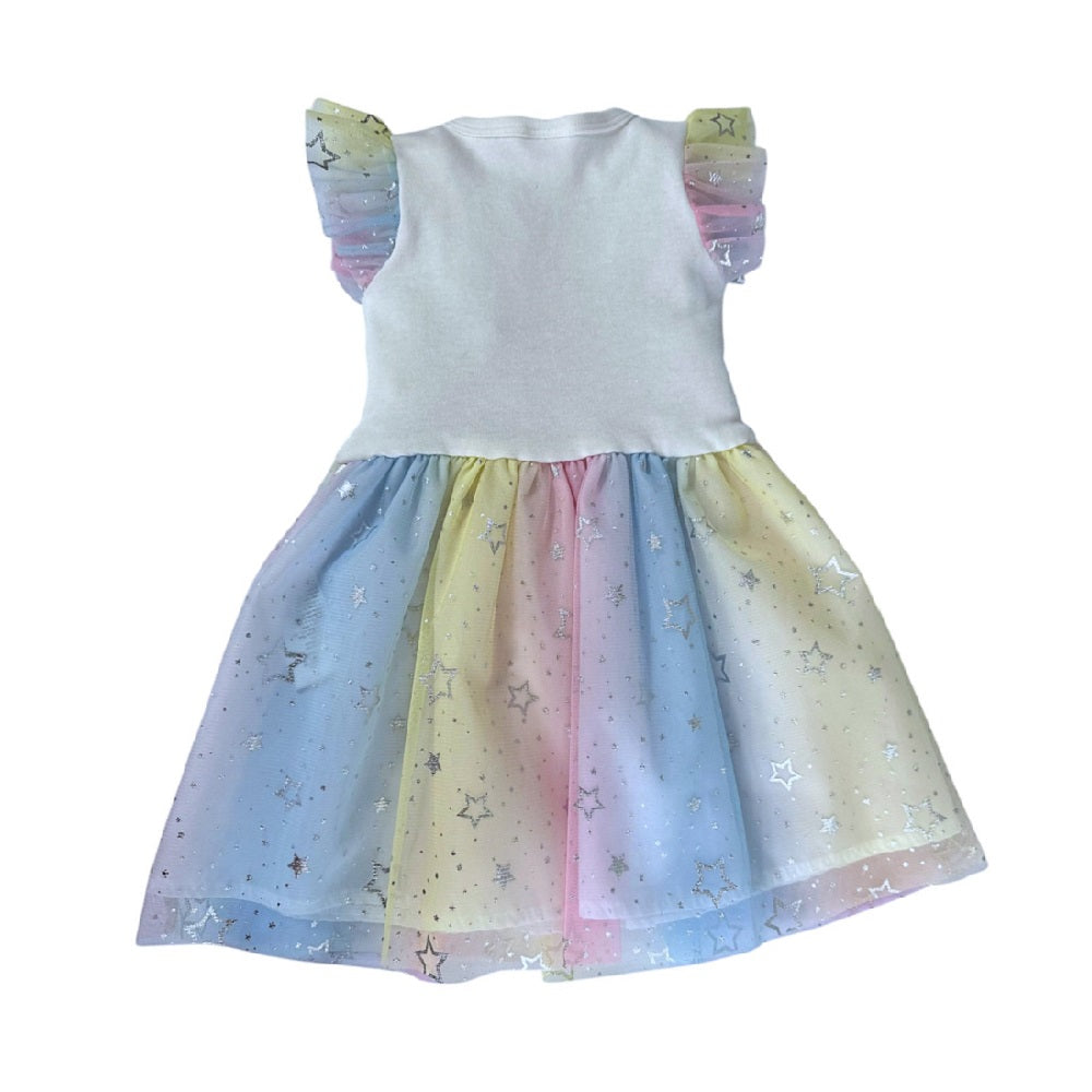Vestido sublimado tul con glitter Disney Angel & Stitch