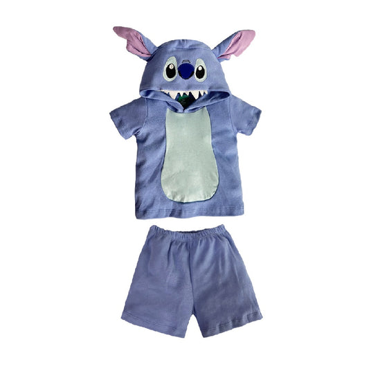 Conjunto Algodón Short Y Playera Stitch Disney