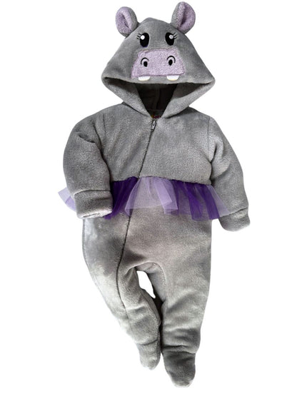 Mameluco Kiss para Bebé con Gorro Bordado Hippo