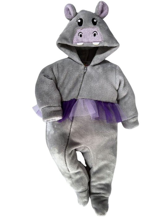 Mameluco Kiss para Bebé con Gorro Bordado Hippo