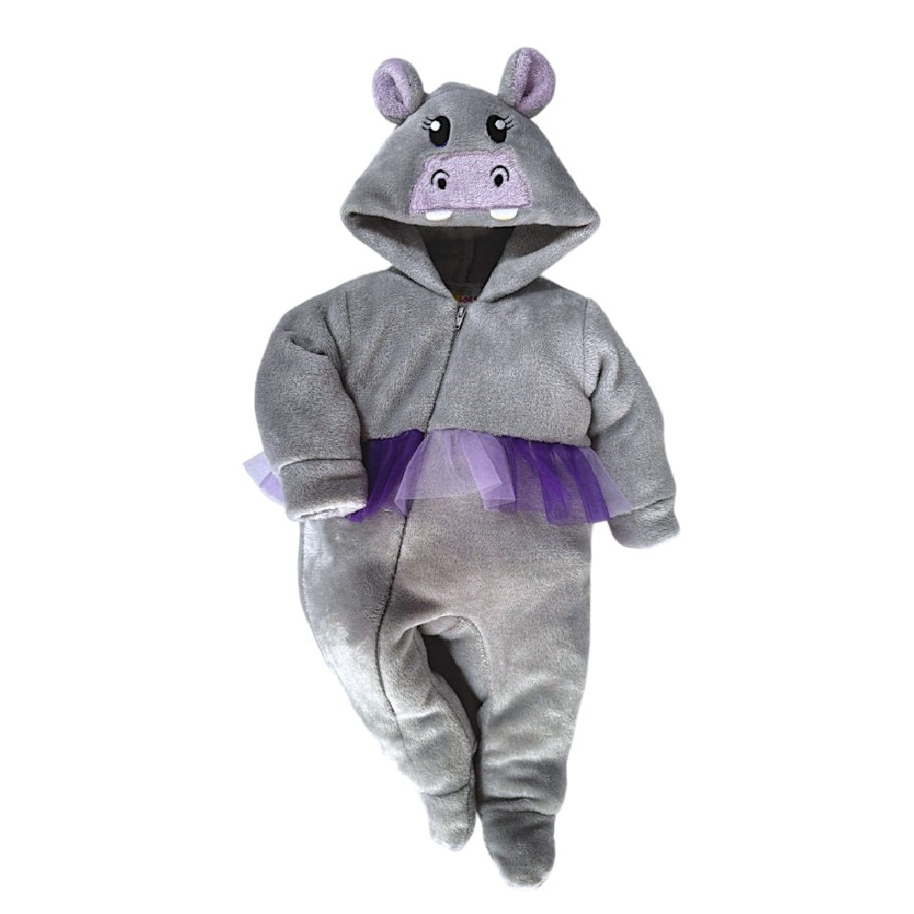 Mameluco Kiss para Bebé con Gorro Bordado Hippo