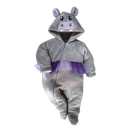 Mameluco Kiss para Bebé con Gorro Bordado Hippo