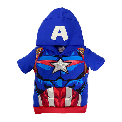Conjunto Marvel Short y Playera con Gorro Capitan America