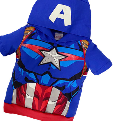 Conjunto Marvel Short y Playera con Gorro Capitan America