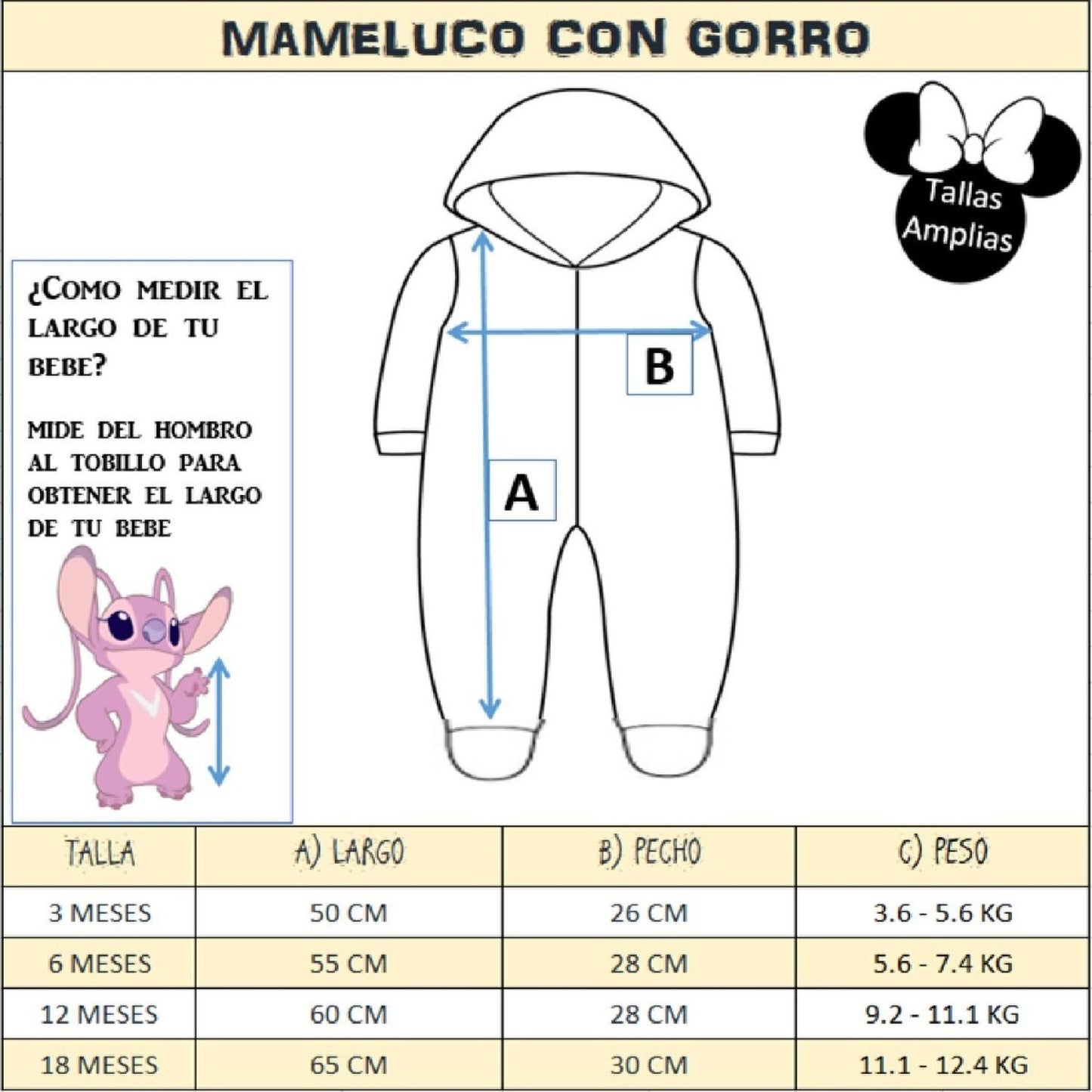 Kit 3 Mamelucos Disney para Bebé con Gorro Bordado Winnie Pooh, Tigger, Eeyore