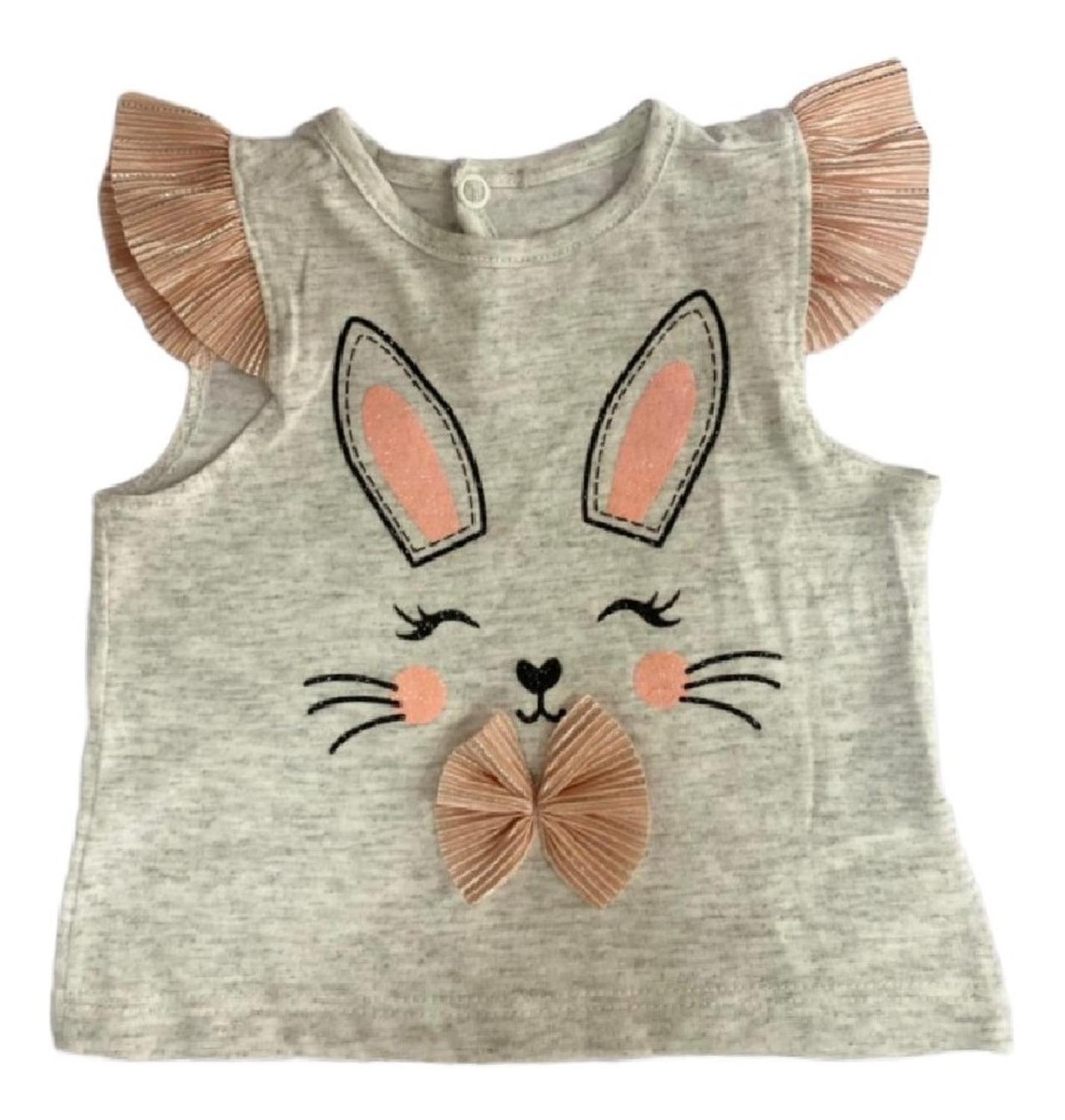 Conjunto 2 piezas Kiss para Niña Faldita y Playera Estampada Conejita