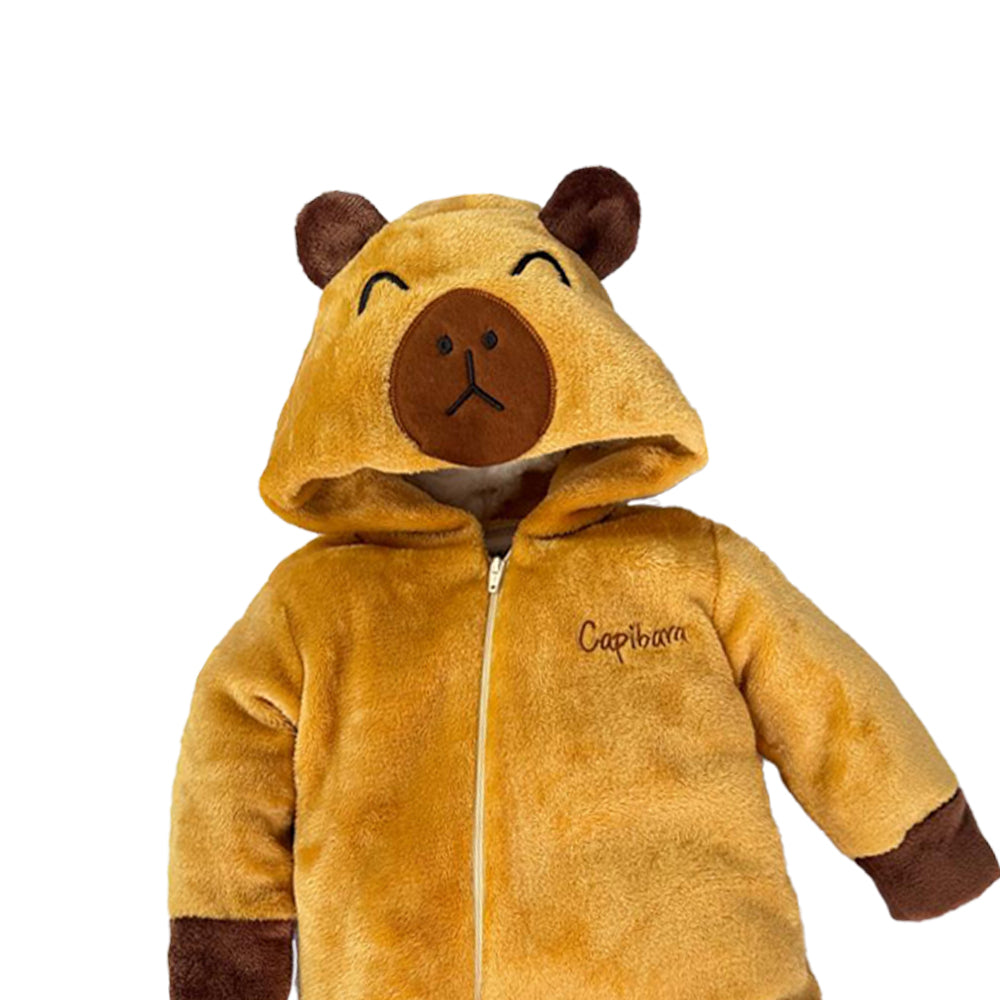 Mameluco Kiss para Bebé con Gorro Bordado Capibara