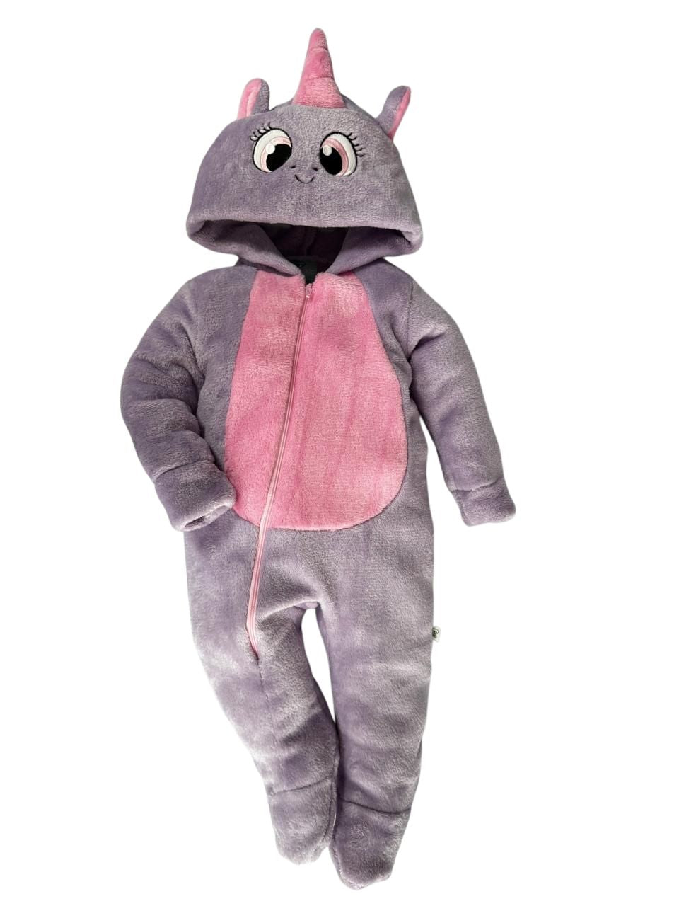 Mameluco Kiss para Bebé con Gorro Bordado Unicornio Lila