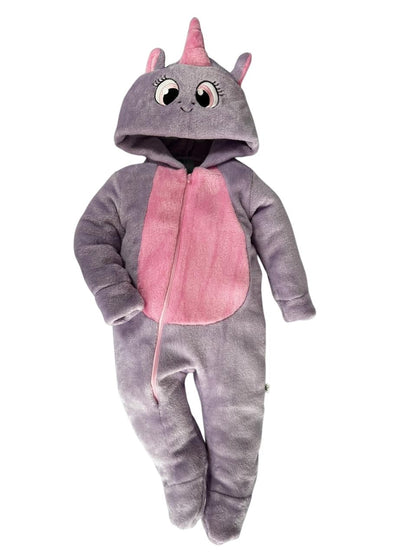 Mameluco Kiss para Bebé con Gorro Bordado Unicornio Lila