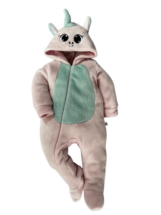 Mameluco Kiss para Bebé con Gorro Bordado Unicornio Rosa