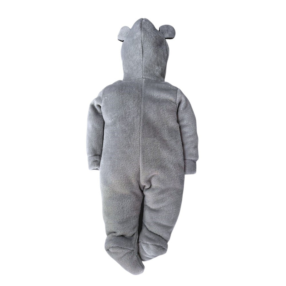 Mameluco Kiss para Bebé con Gorro Bordado Oso Gris