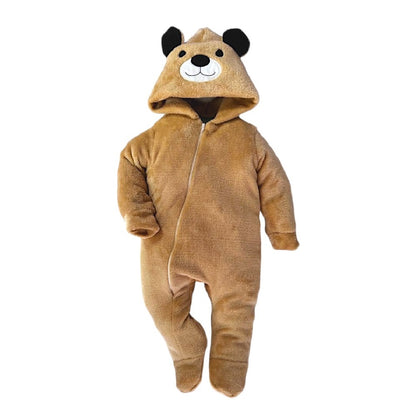 Mameluco Kiss para Bebé con Gorro Bordado Oso Café