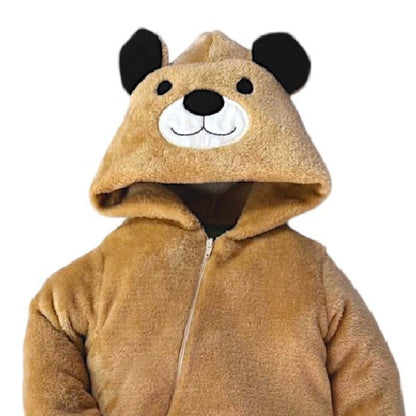 Mameluco Kiss para Bebé con Gorro Bordado Oso Café