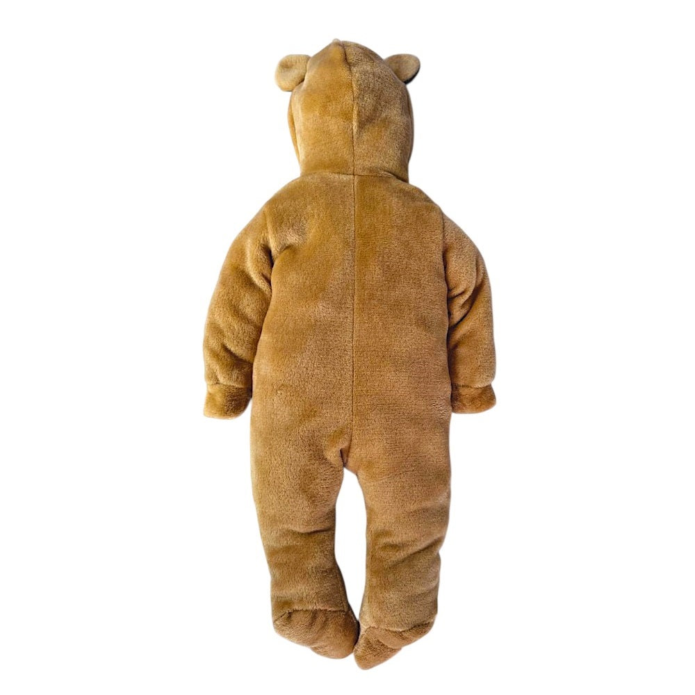 Mameluco Kiss para Bebé con Gorro Bordado Oso Café