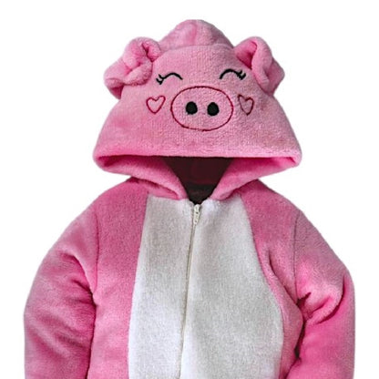 Mameluco Kiss para Bebé con Gorro Bordado Cerdita